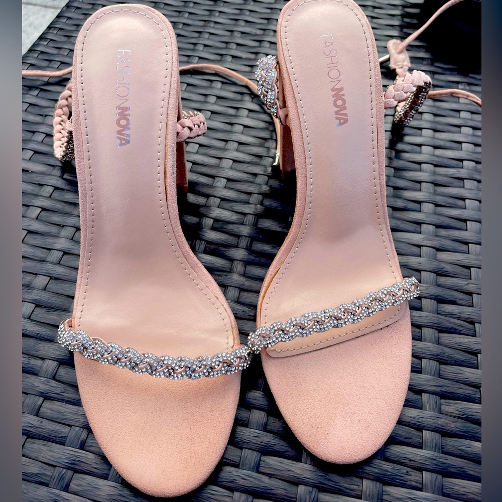 Sequin Block Heels